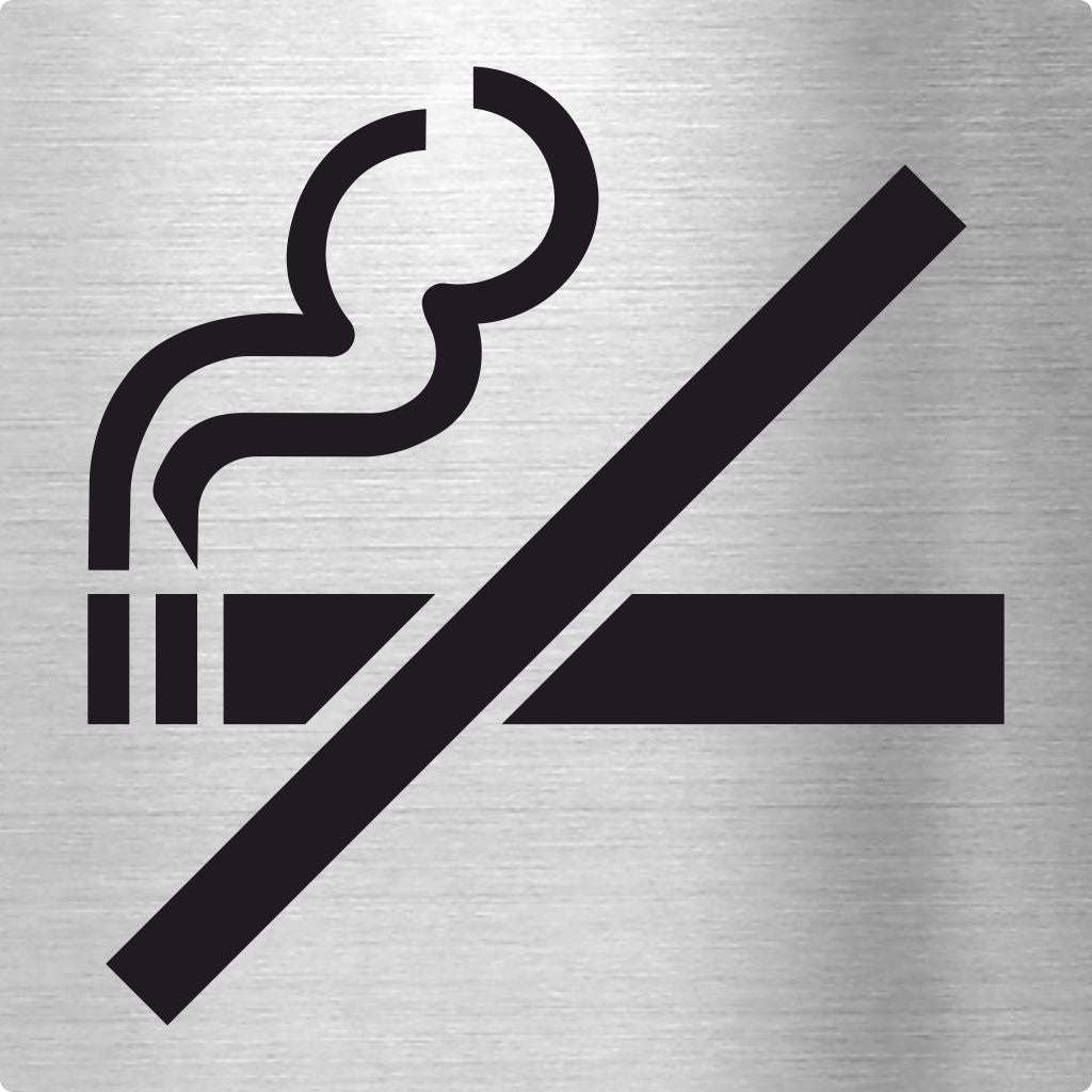 Piktogramm Rauchen verboten aus Edelstahl Piktogramm Raucher verboten www.abstandshalter-online.com