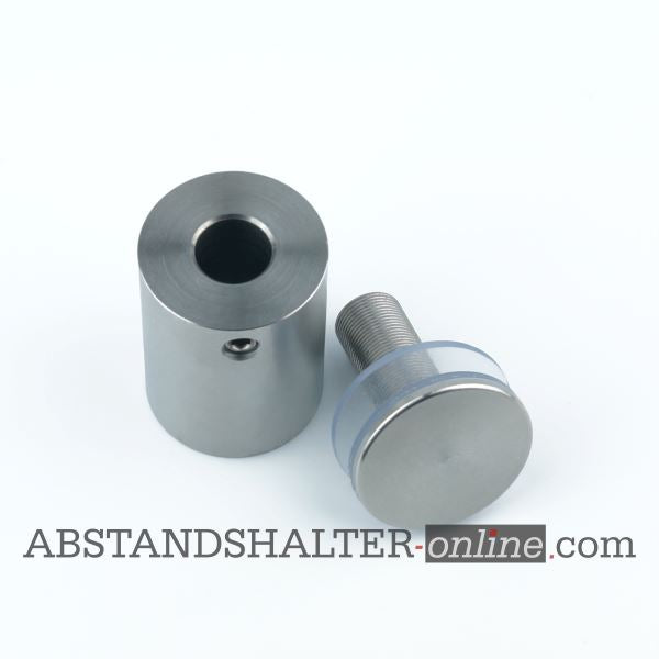 Abstandshalter mit Madenschraube - Ø 30 mm WA: 20 / 30 / 40mm aus Edelstahl - Ziehten Abstandshalter Ziehten mit Inbus Klemmbereich 5-18mm abstandshalter-online.com 