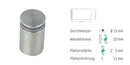 Abstandshalter mit Madenschraube - Ø 15 mm WA: 15 oder 20 mm aus Edelstahl - Bosau Abstandshalter Bosau mit Inbus Klemmbereich 2-5mm abstandshalter-online.com Für Materialstärke von 2 bis 5 mm | Wandabstand 20 mm Ohne Montagematerial 