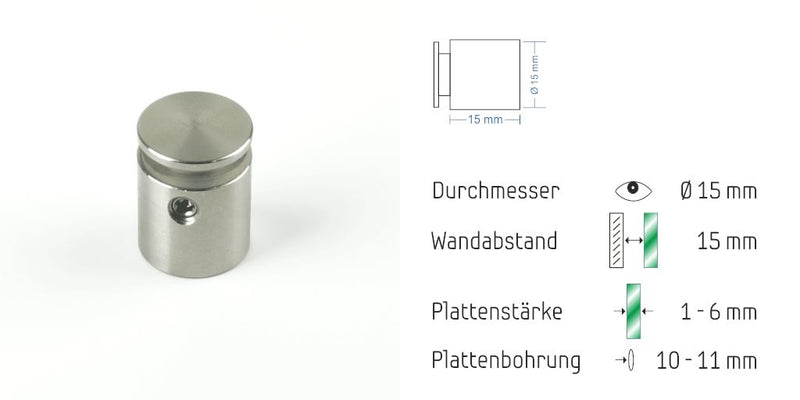 Abstandshalter Fiefbergen mit Inbus 1 3