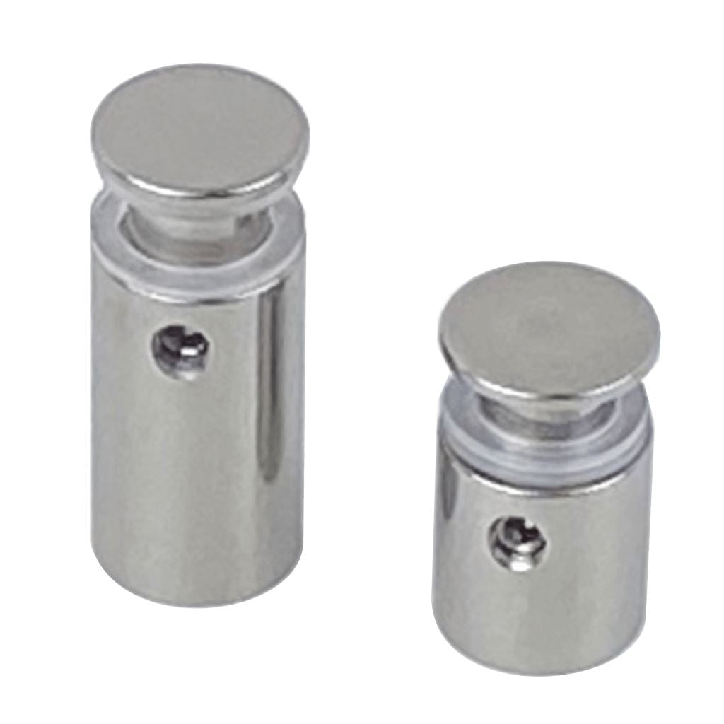 Abstandshalter mit Madenschraube Ø 14 mm, 6 oder 12 mm Plattenstärke, WA: 15/ 25 mm 