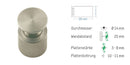 Abstandshalter List mit Linksgewinde Ø 14 mm aus Edelstahl Abstandshalter List zum Schrauben Klemmbereich 3-8mm abstandshalter-online.com Wandabstand 25mm Ohne Montagematerial 