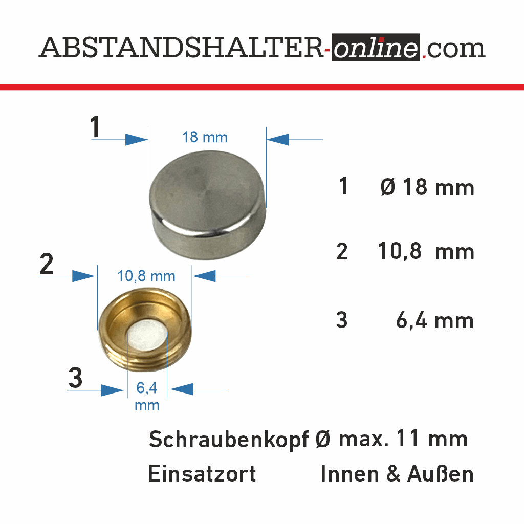 Schraubenkappen Besdorf Glanz verchromt 159