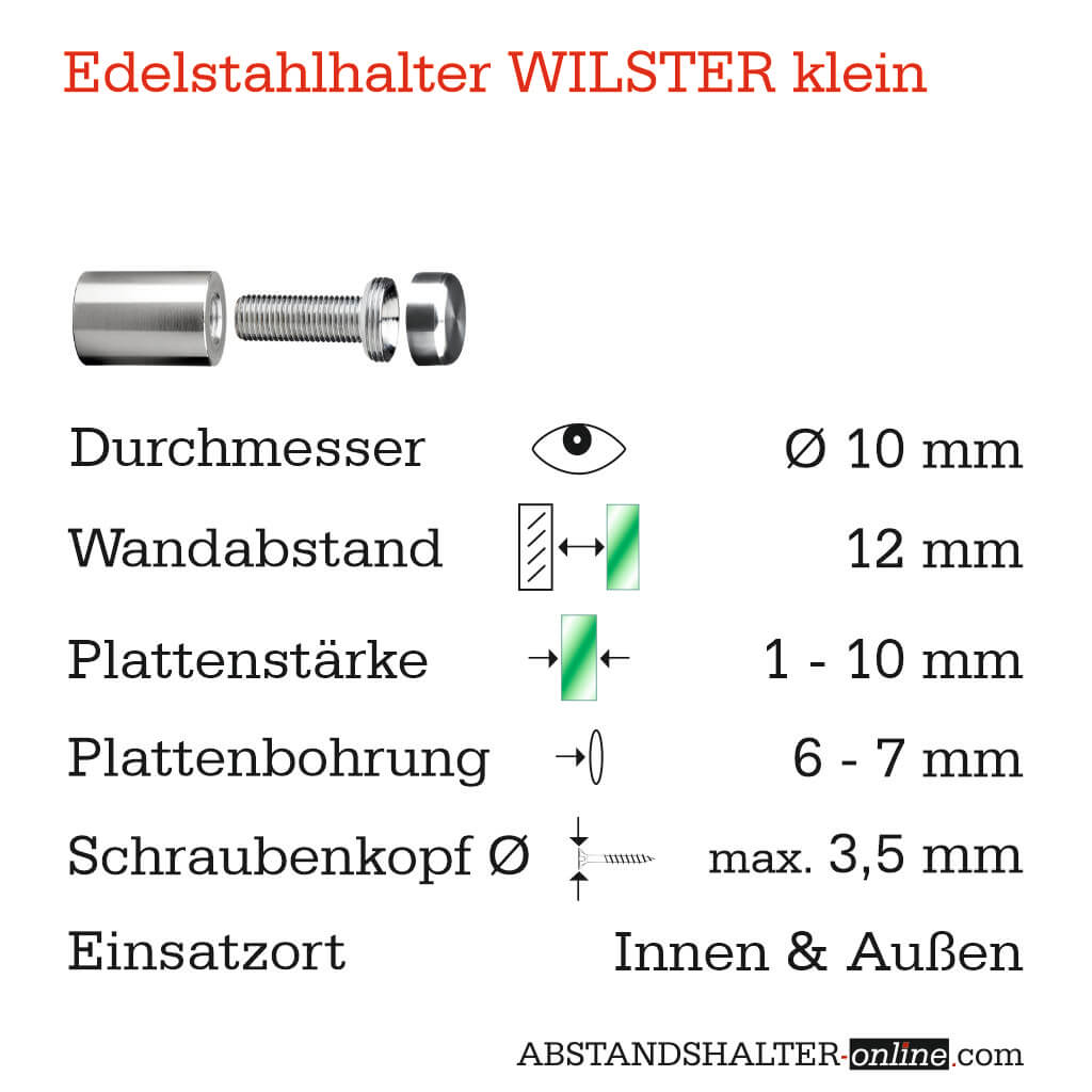 Abstandshalter Wilster mit Linksgewinde 18