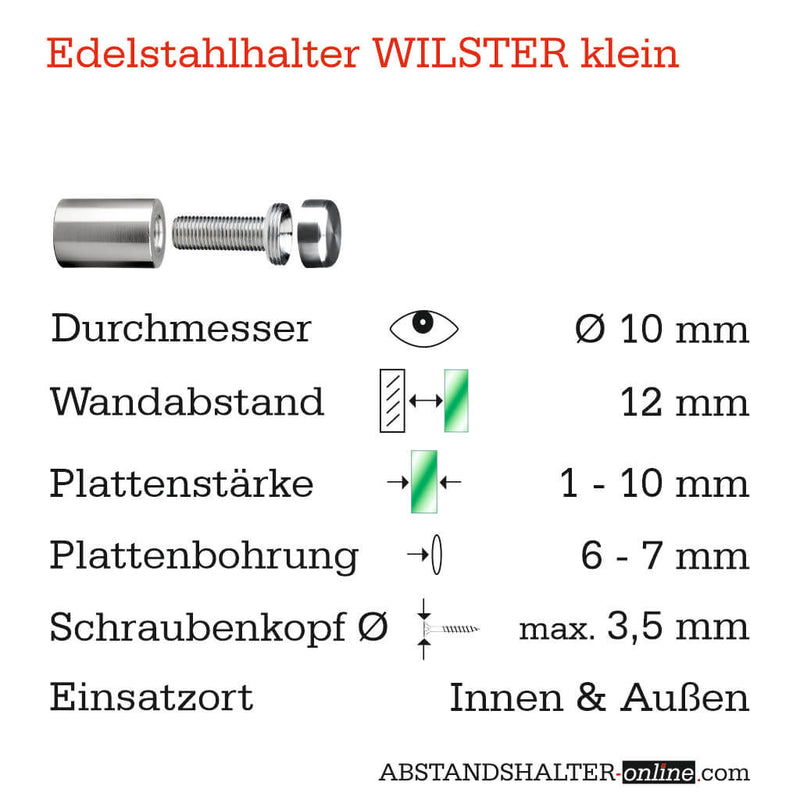 Abstandshalter Wilster mit Linksgewinde 18
