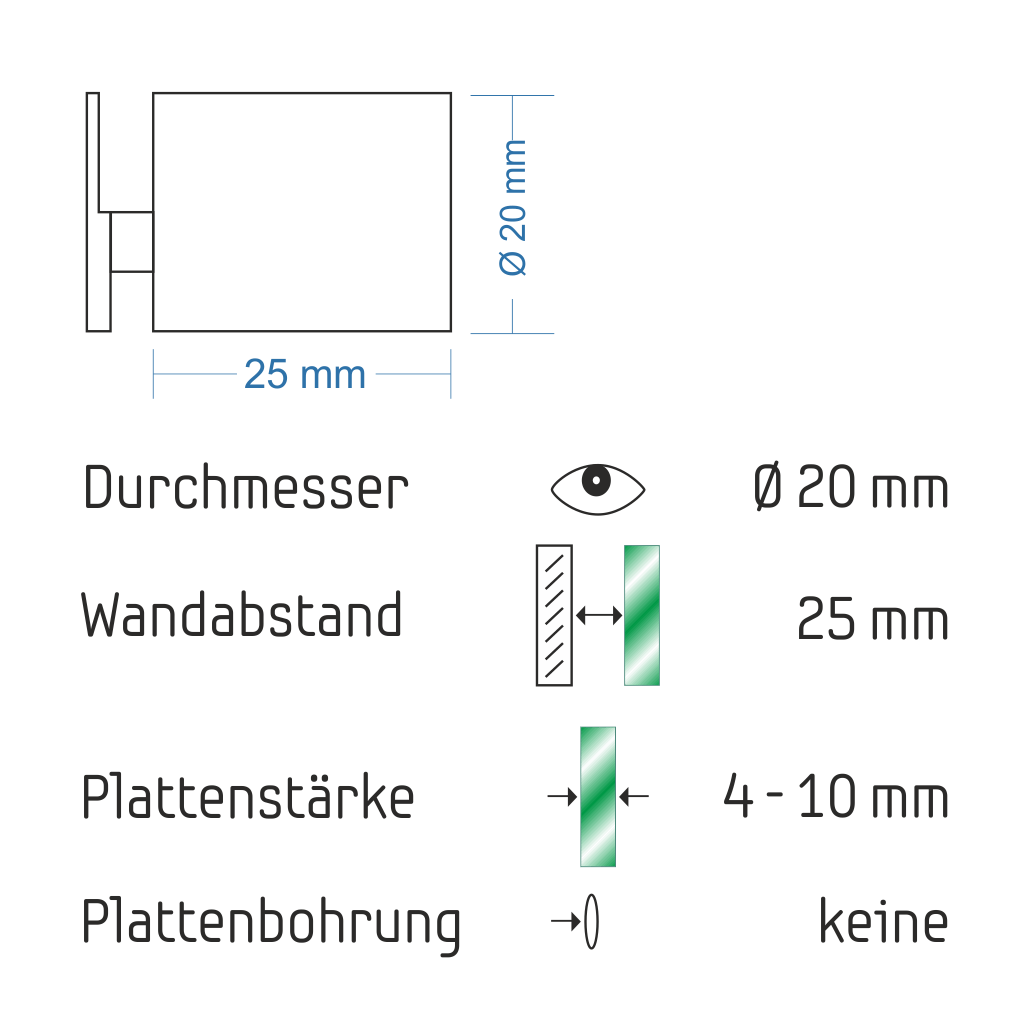 Abstandshalter Pahlen zum Klemmen 2