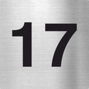 Piktogramm Zahl 17 aus Edelstahl Piktogramm Zahl 17 www.abstandshalter-online.com/ 70x70mm 